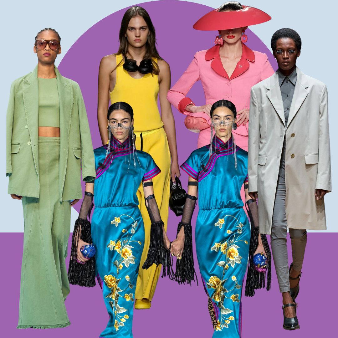 collage with the 5 highlights of milan fashion week ss23