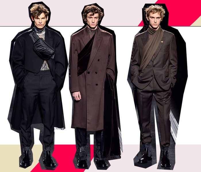 Three looks from Dior Men AW 2019 runway