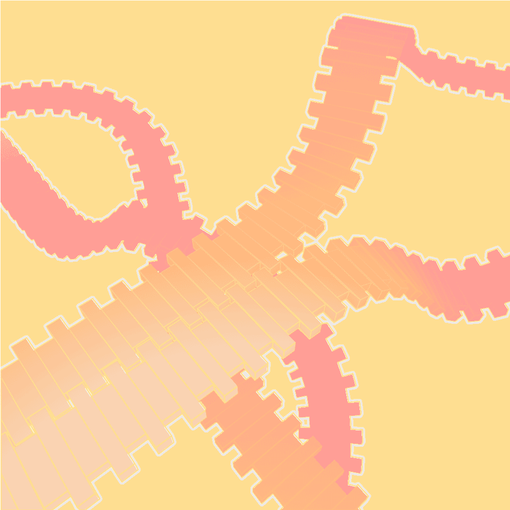 GIF illustrating many zippers in colourful and abstract movement