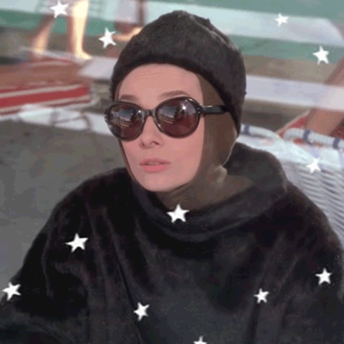 Audrey Hepburn in a fur skiwear