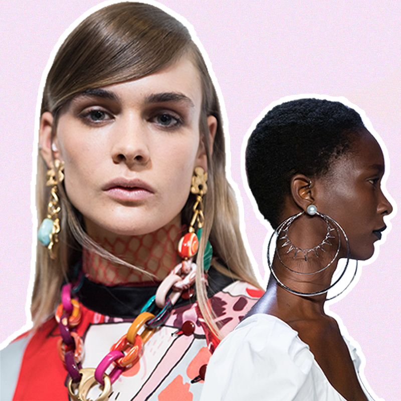 Collage with models showing the last trend for Jewellery for Spring 2020