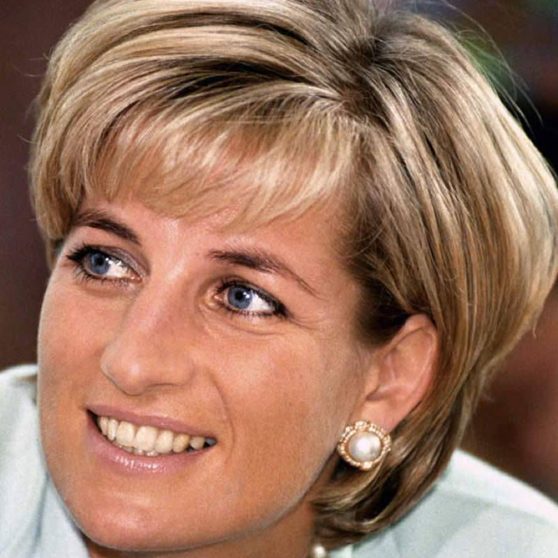 Princess Diana smiling in the '90s.