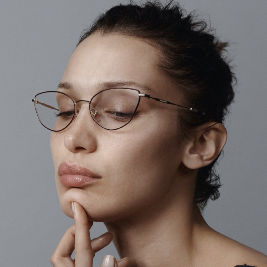 Bela Hadid for Miu Miu Eyewear 2020 campaign