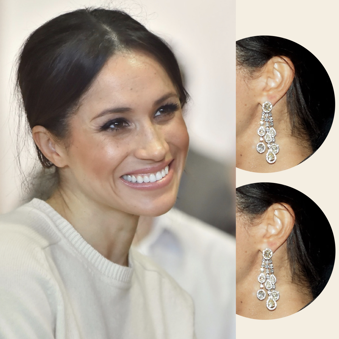 Meghan Markle wearing dubious jewellery, her controversial earrings