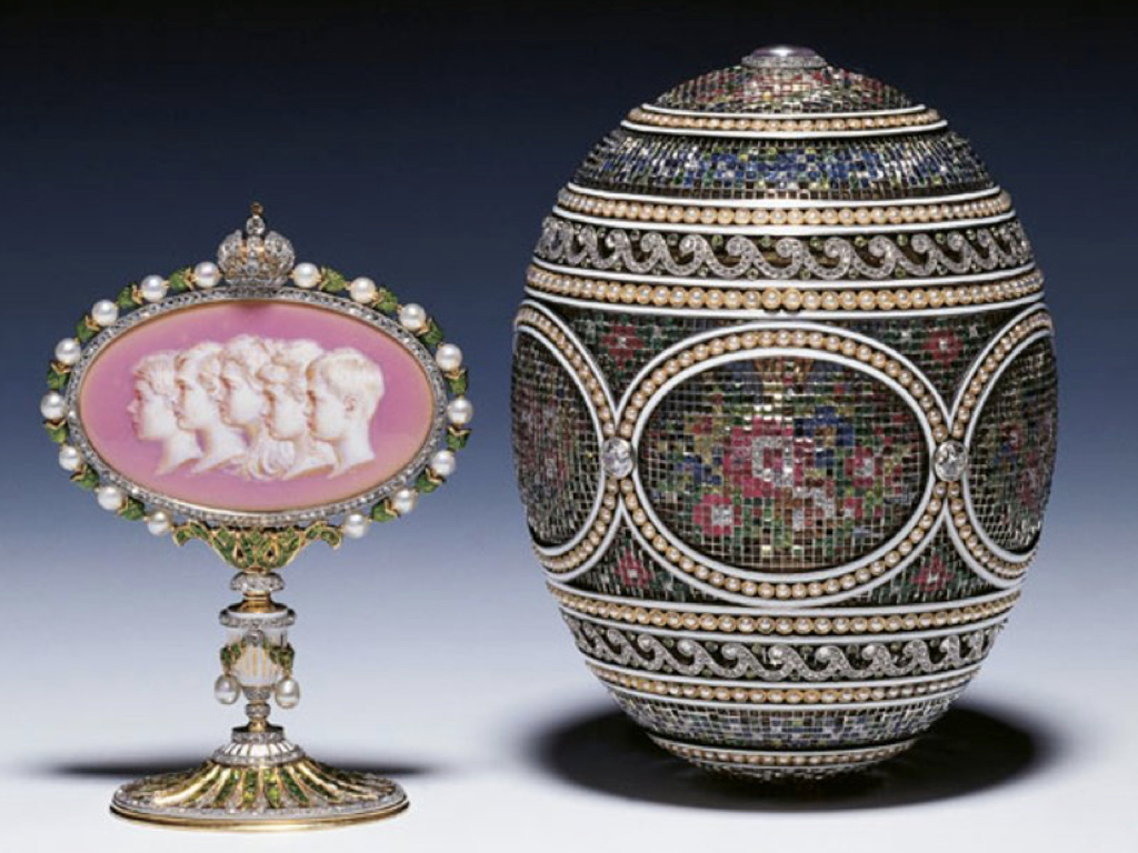 The Mosaic Egg and Surprise by Fabergé.