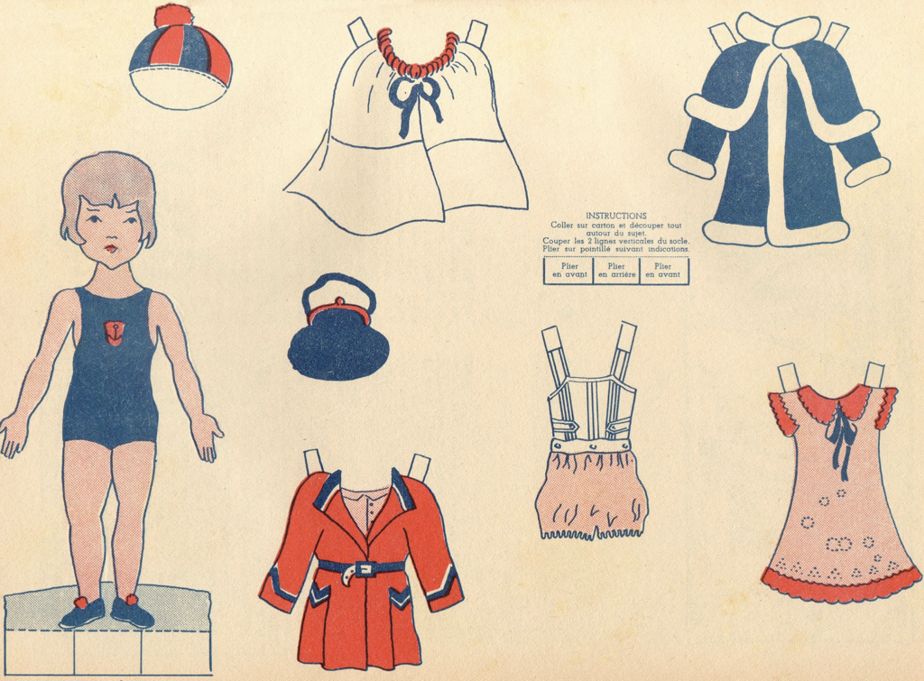 vintage paper doll to dress up and play with to change clothes