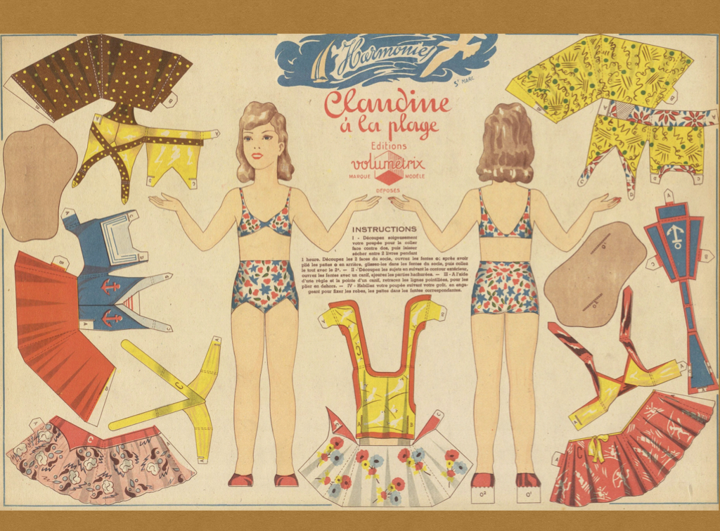 vintage paper doll to dress up and play with to change clothes
