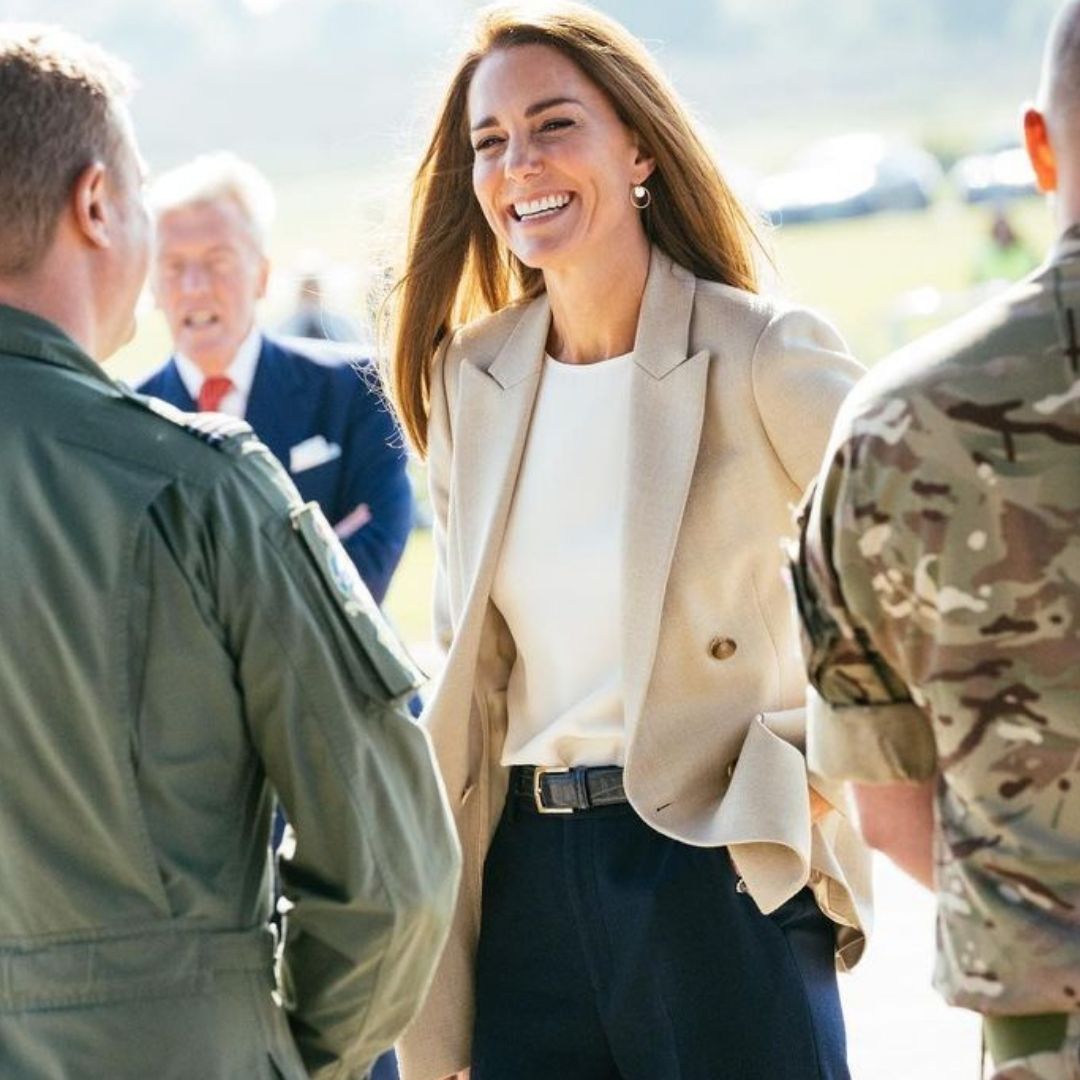 Kate Middleton's beige blazer looks perfect for office outfits.