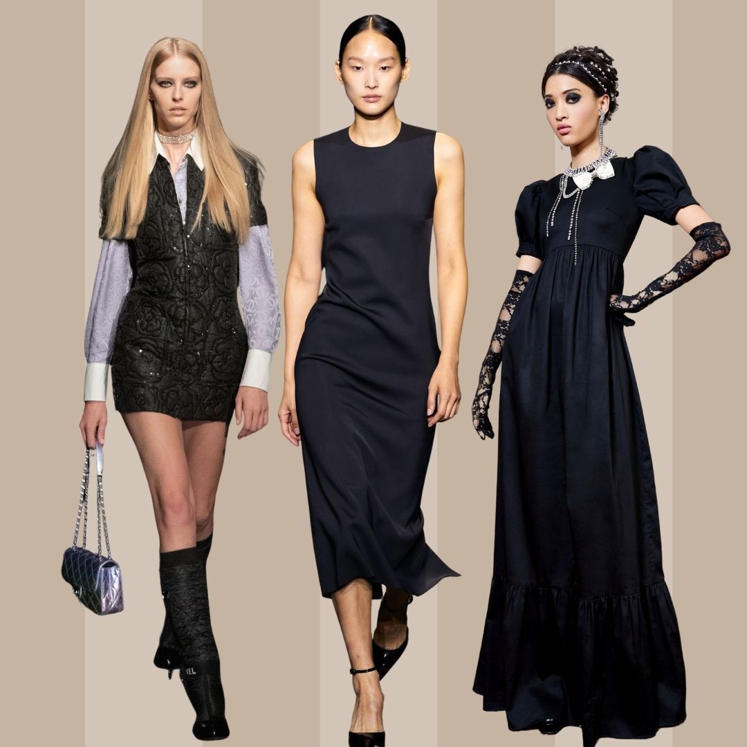 Mini, midi, and maxi black dresses from our guide.