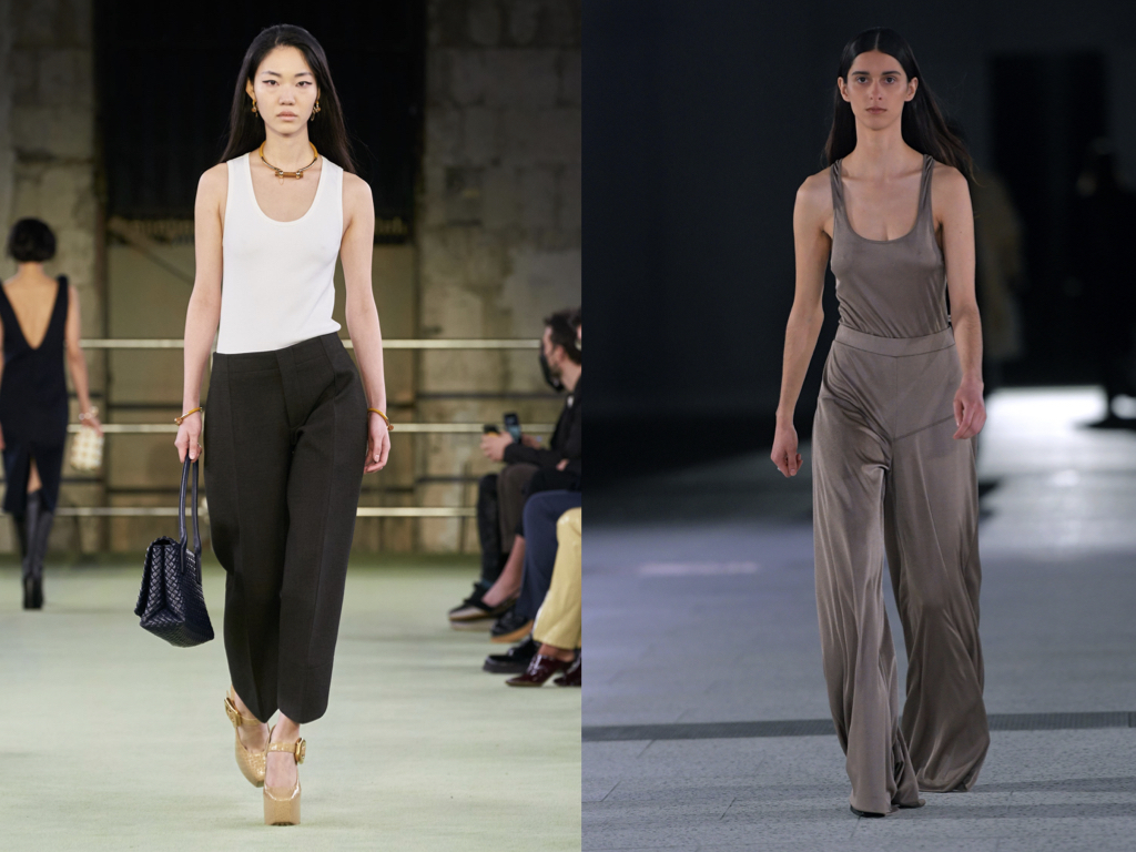 models on the runway wearing tank top - AW22 trends from Milan