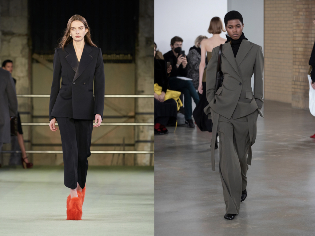 models wearing suits- Bottega Veneta - Proenza Schouler- AW22 trends