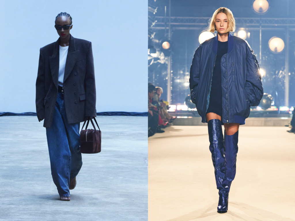 models on the runway wearing oversized jacket - AW22 trends from Paris