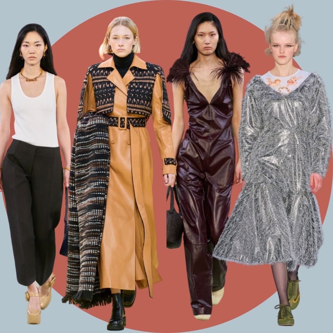 collage with trendiest looks from the all runways of AW2022