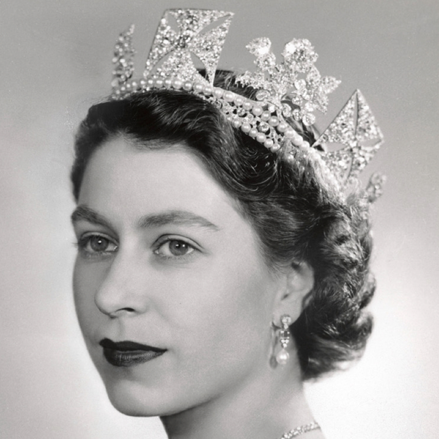 Queen Elizabeth wearing pieces from her jewellery box that will go on display to celebrate her Platinum Jubilee.