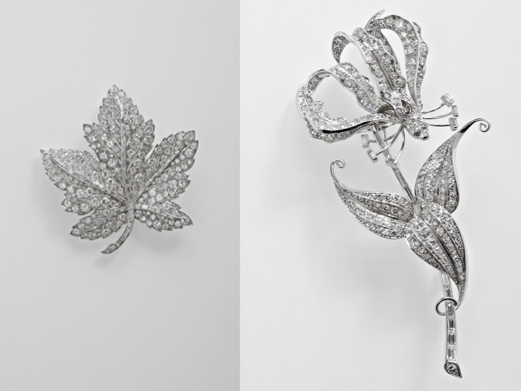 Two high-jewellery brooches from the British monarch.