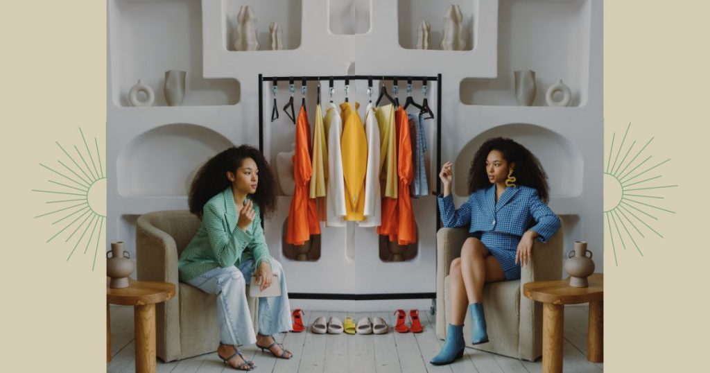 a model showing a working woman wardrobe