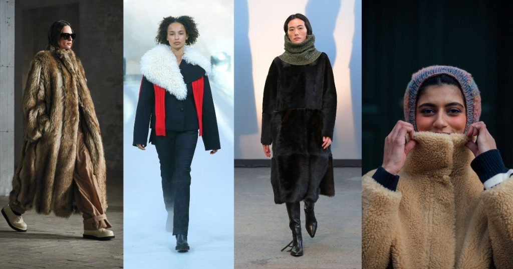 Collage with trends from Copenhagen Fashion Week AW22- Faux fur