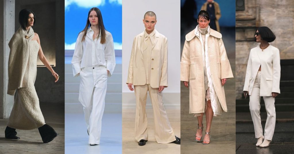 Collage with trends from Copenhagen Fashion Week AW22- All white