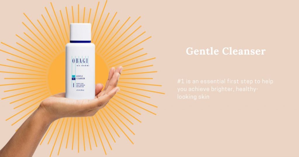 hand holding a gentle cleanser, a step for having a healthy skin in summer