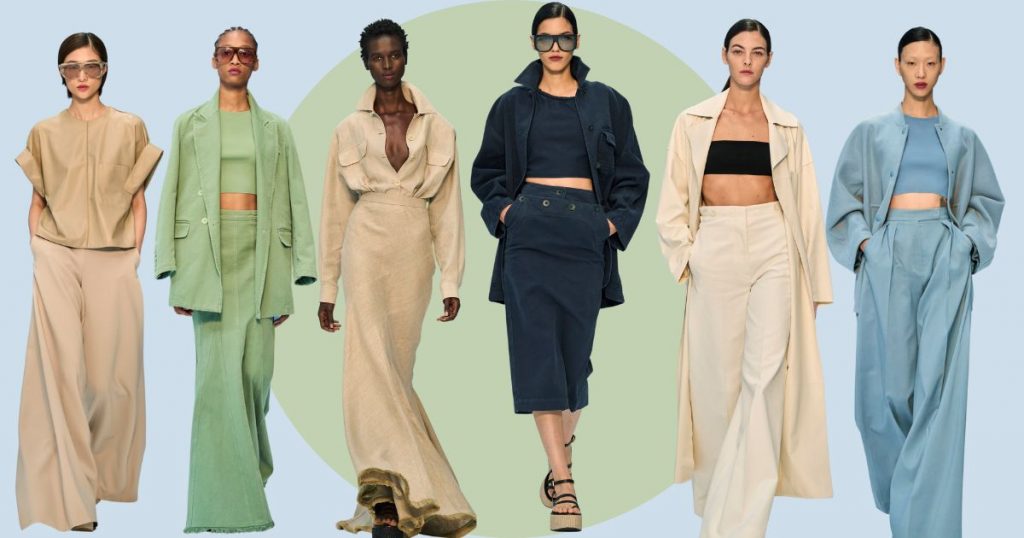 collage with the 5 highlights of MFW SS23 -max mara