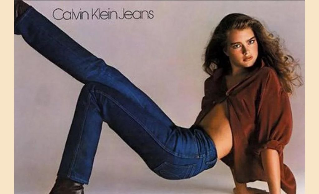 13 year old Brooke Shields starring at Calvin Klein ad