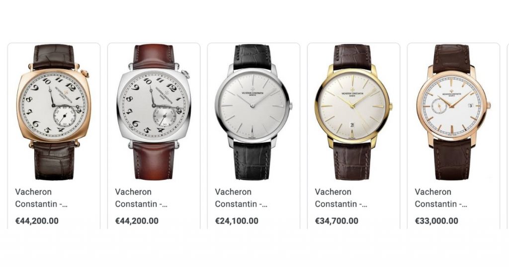 A selection of Vacheron Constantin vintage watches in the same model that the one owned by princess Diana. 