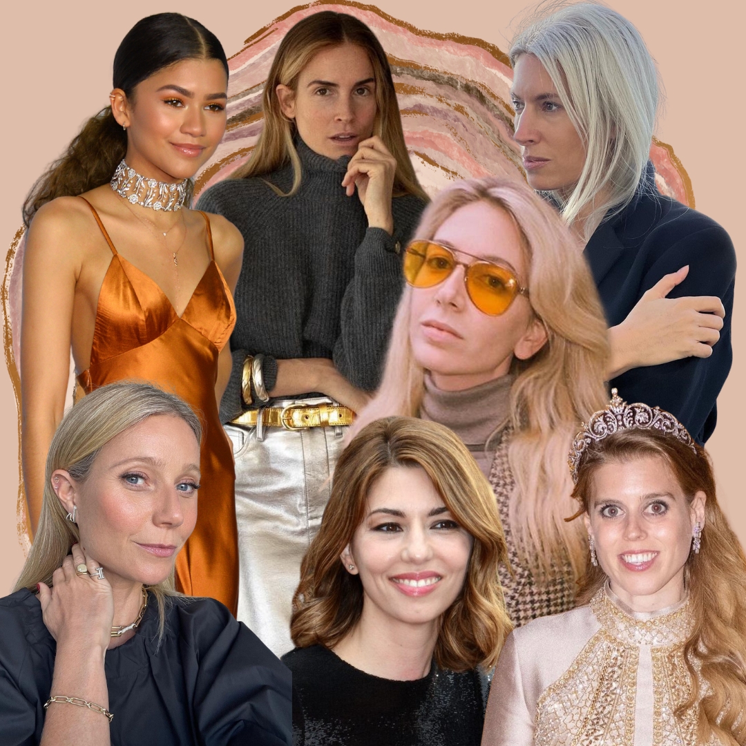 collage with the best dressed women 2023-Zendaya-Gwyneth Paltrow-Sofia Coppola-Princess Beatrice-Sarah Harris-Blanca Miro