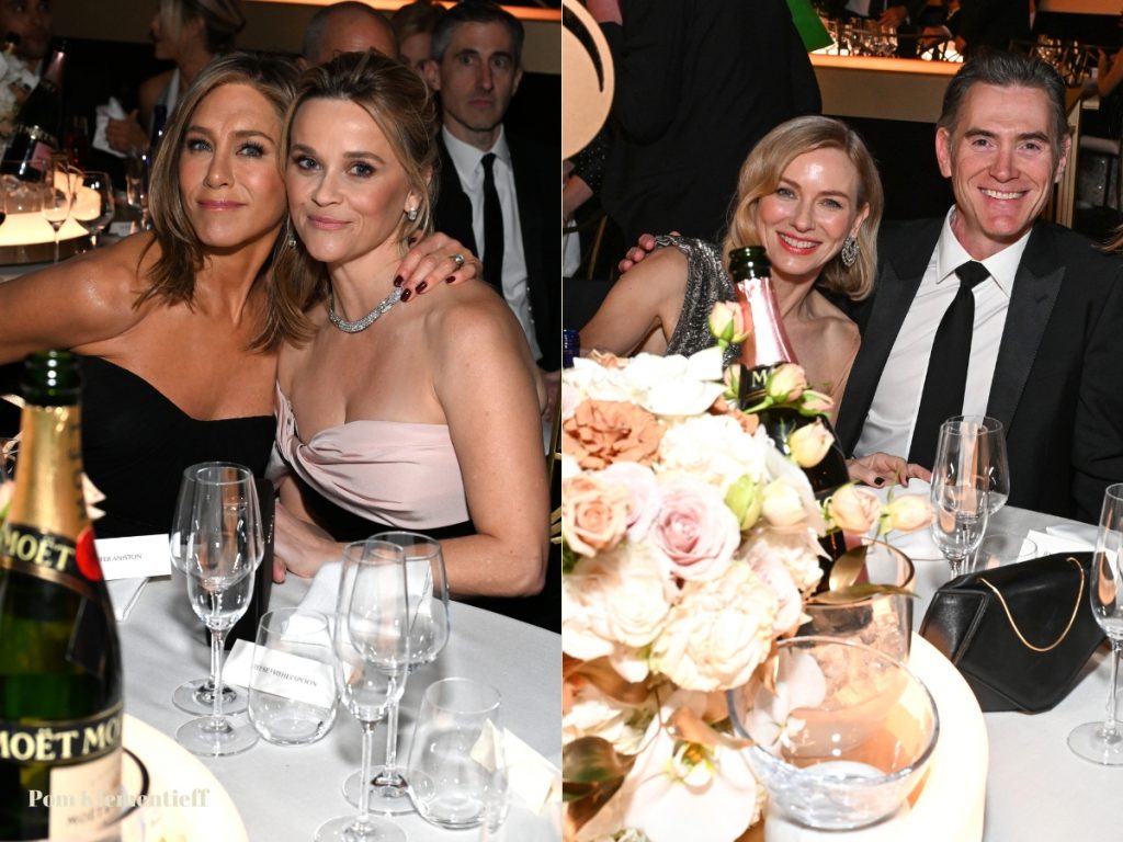 Jennifer Aniston, Reese Witherspoon, Naomi Watts and Billy Crudup at the Golden Globes 2024