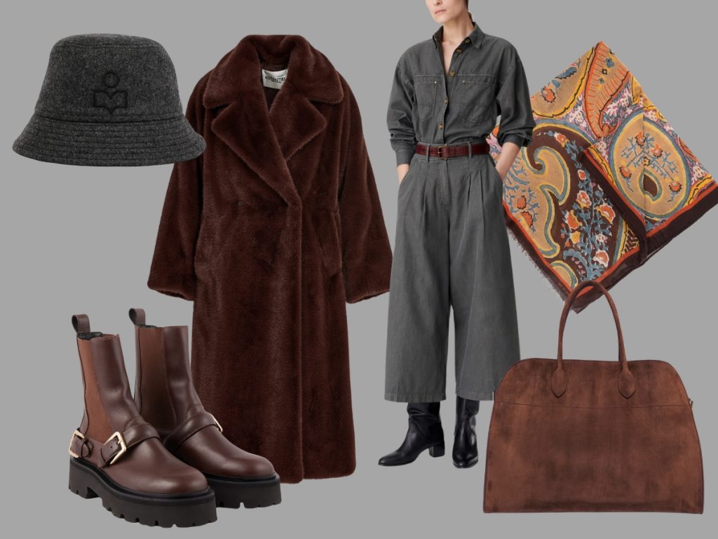 collage with womenswear as an idea to what to pack for Davos